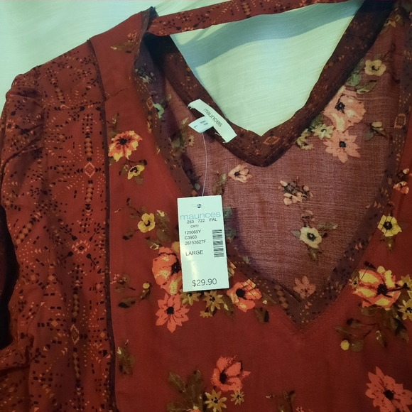 NWT Colorful Maurices Peasant Blouse Size L  *BOGO* - Picture 2 of 5